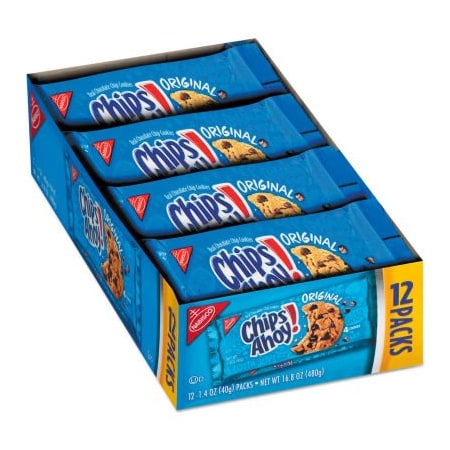 Nabisco Nabisco  Chips Ahoy Cookies, Chocolate Chip, 1.4 oz. Pack, 12/Box 44000052220